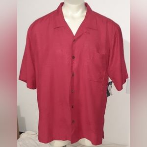 Havana Jack's Cafe Mens Hawaiian 100% Silk Palm Tree Short Sleeve Shirt Size 2XL